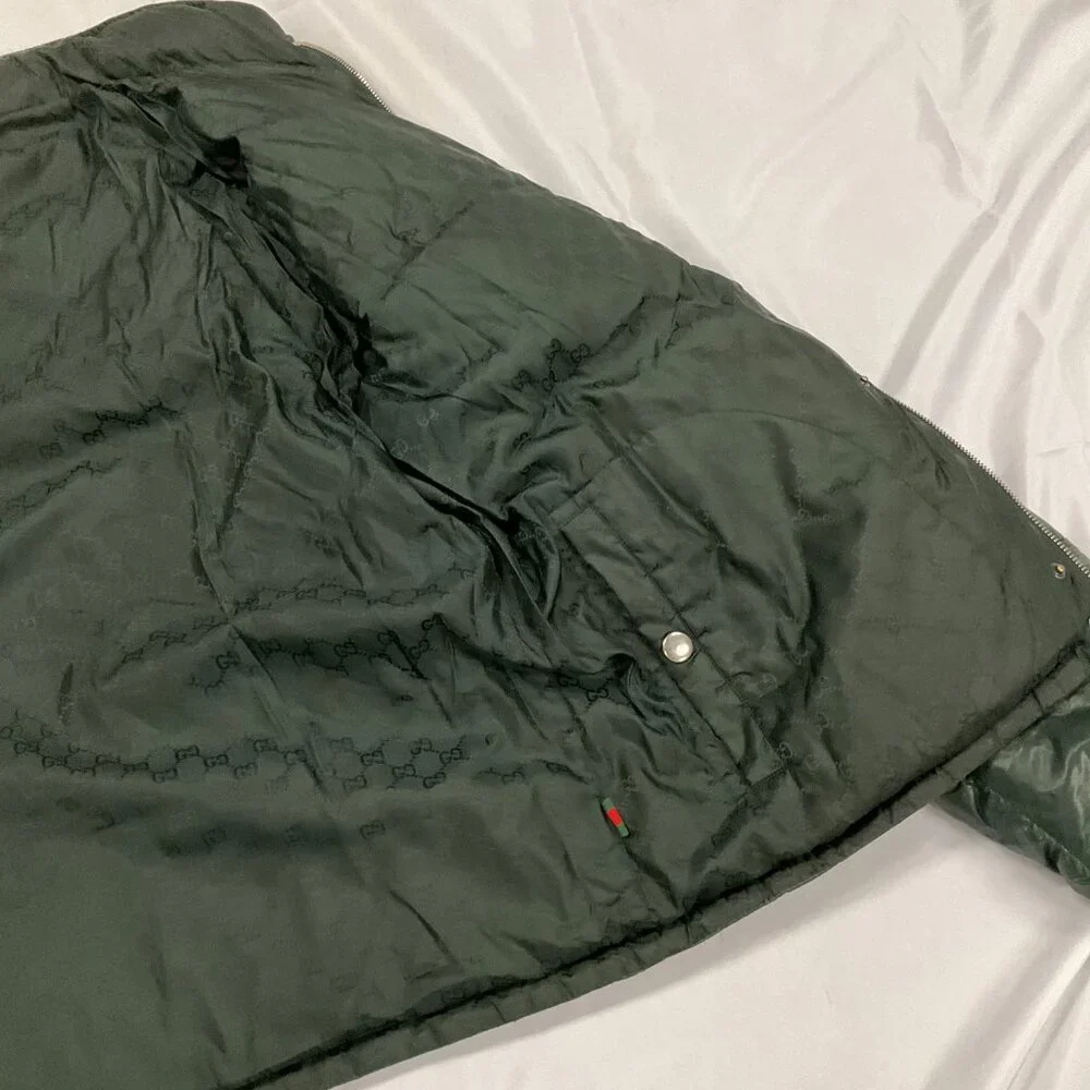 Gucci Down Puffer Jacket Mens Size 52 XL Green Made in Italy